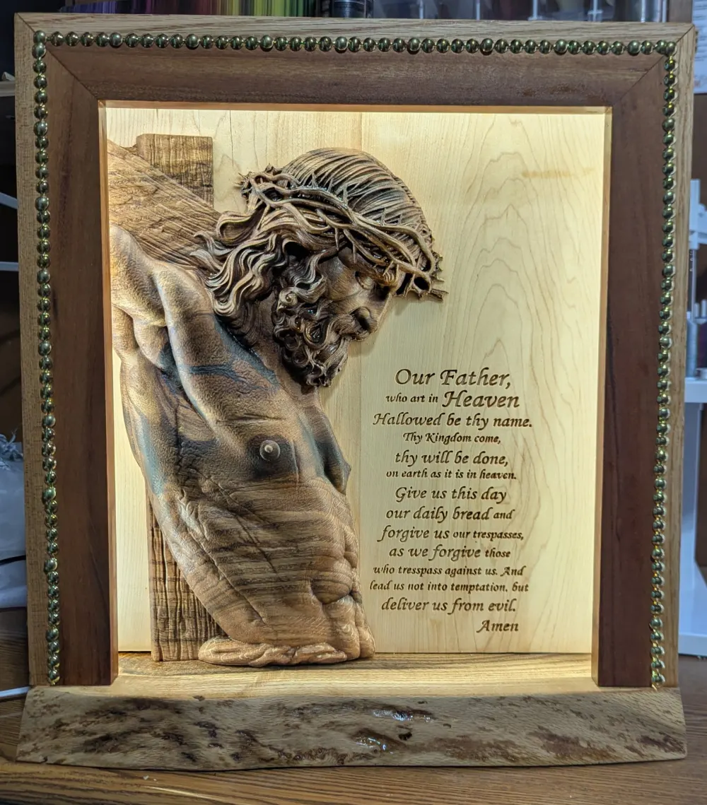 CNC religious wood carving